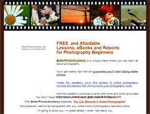 Tablet Screenshot of betterphotosacademy.com